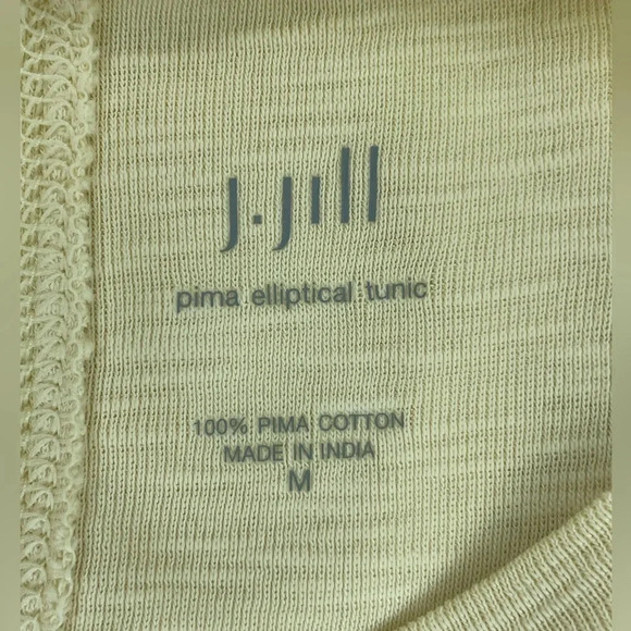 J Jill Pima Elliptical Tunic Yellow Long Sleeve Top Casual Classic Textured M - Picture 2 of 5